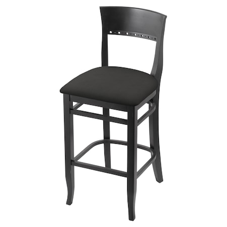 Holland Bar Stool Co 25" Counter Stool, Black Finish, Canter Iron Seat 316025Blk008